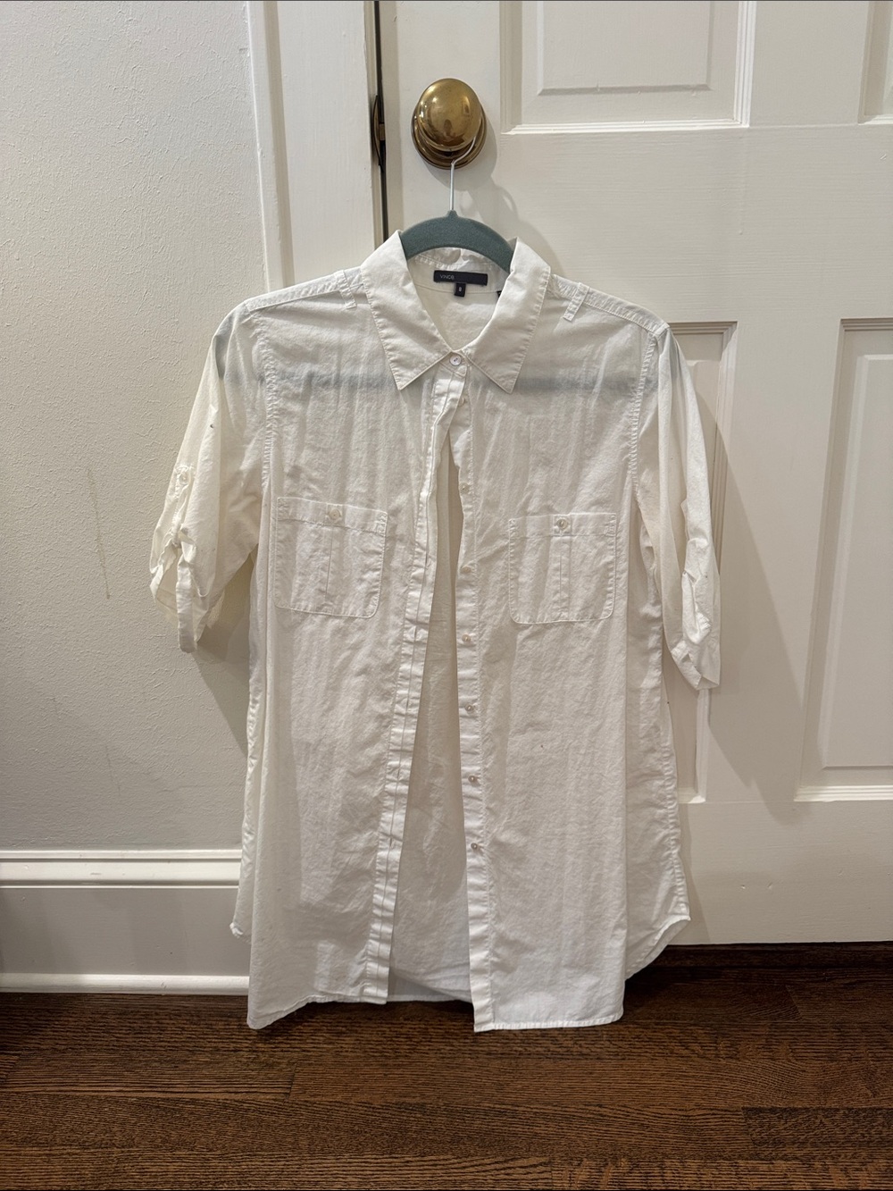 Vince White Short-Sleeve Button-Down Shirt